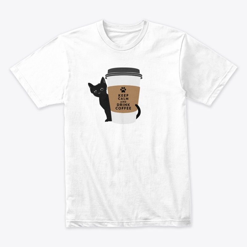 KEEP CALM and DRINK COFFEE. Black Cat