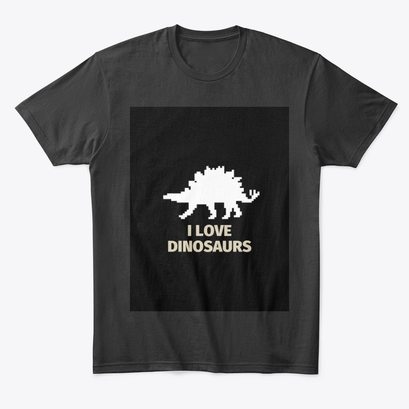Pixel Art Dinosaur 10 Black