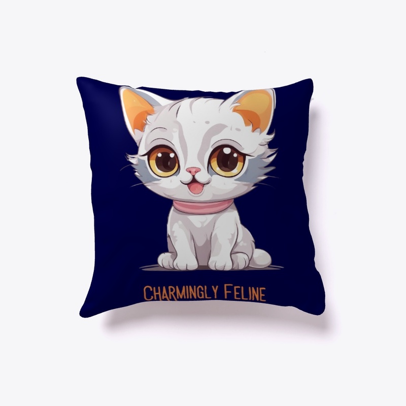 Cute White Kitten with Big Eyes