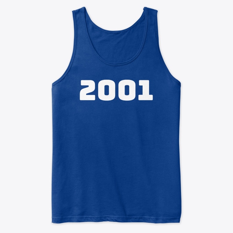 The number 2001, white #