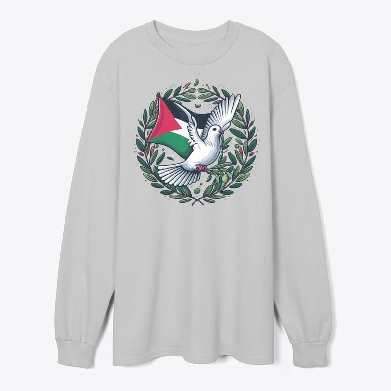 Pigeon Hold olive branch Palestine Flag