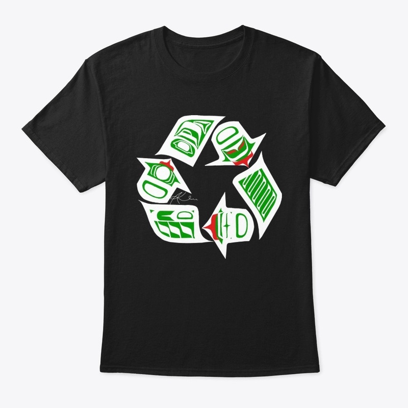 Tlingit Formline Recycle Symbol (White)