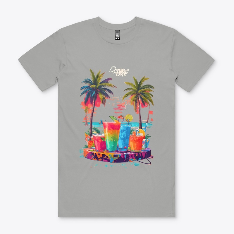 Tequila sunrise cocktail on the beach