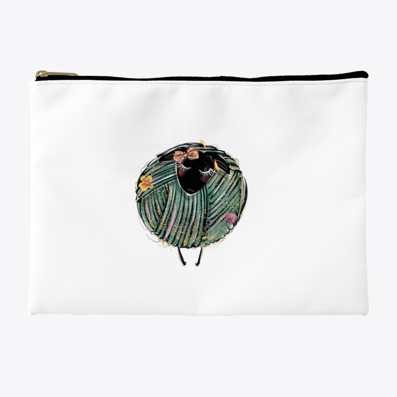 Yarn sheep accessories - greenish