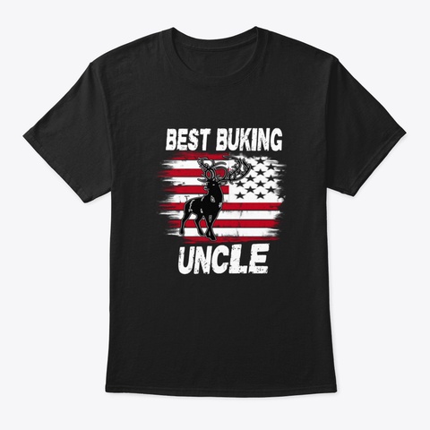 Best Buckin Uncle Black T-Shirt Front
