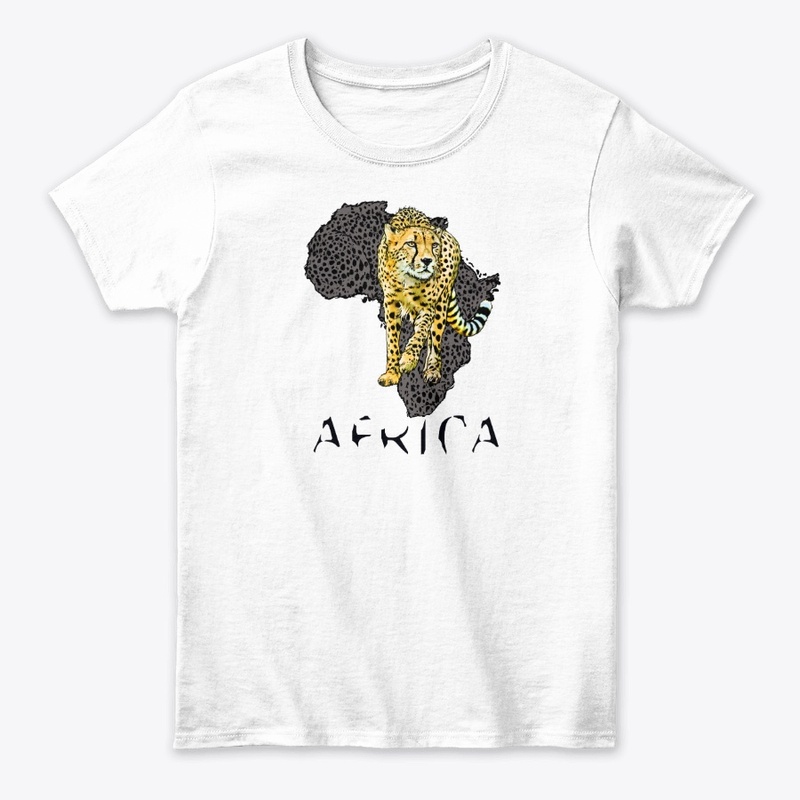 Cheetah Prowling with Africa Shape