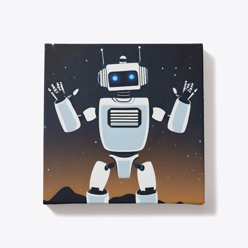 A robot waving his hands