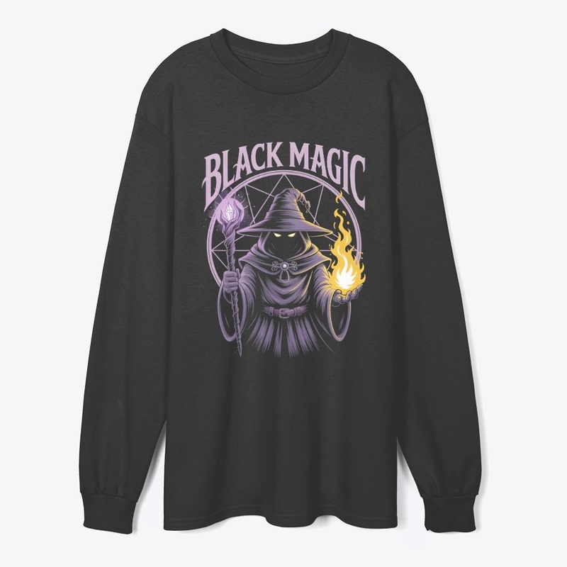 Black Magic Wizard Flame Staff Tee