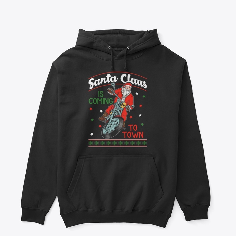 Cool Santa Claus on Motorcycle Christmas