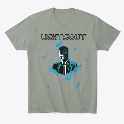 Lights Out Black Tie V2 Grey T-Shirt Front