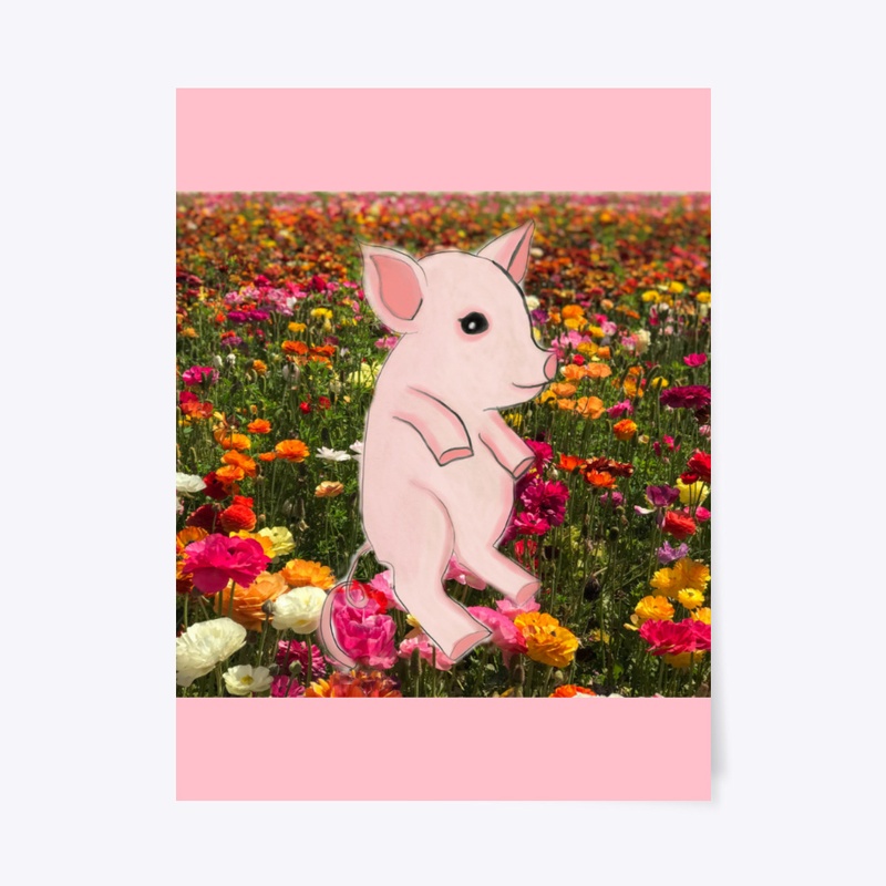 Piggy in Flower Field 