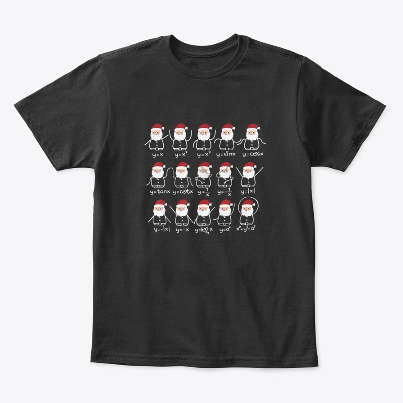 Math Teacher Christmas Santa Hat Shirt
