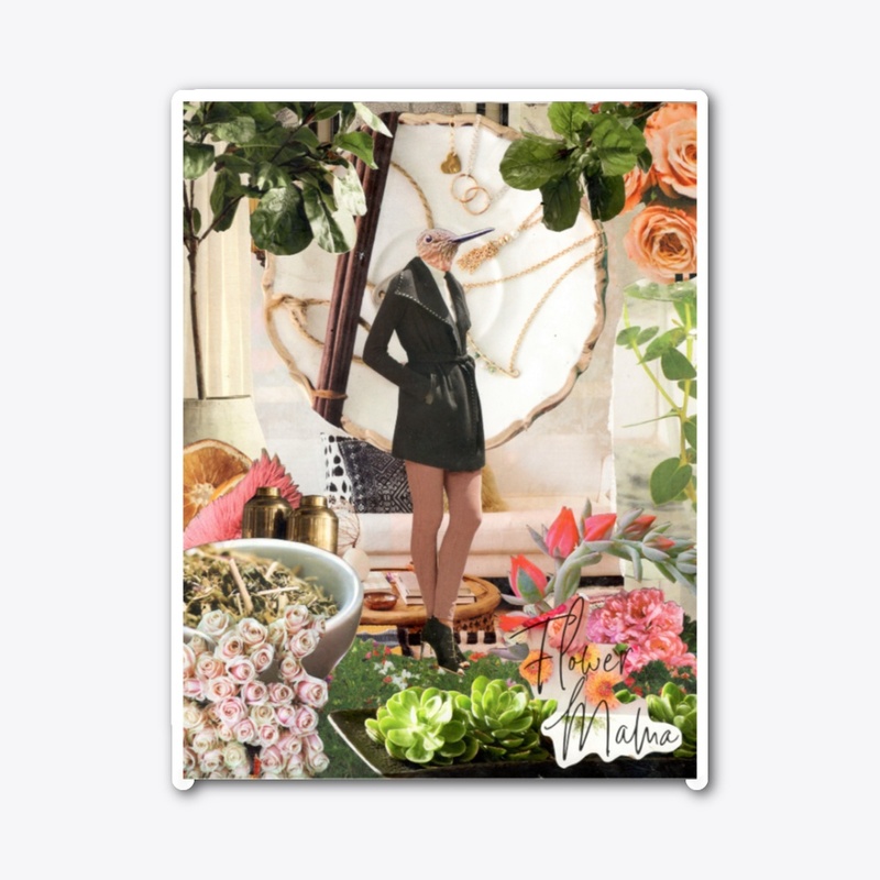 Plant Mom Bird Collage Art 