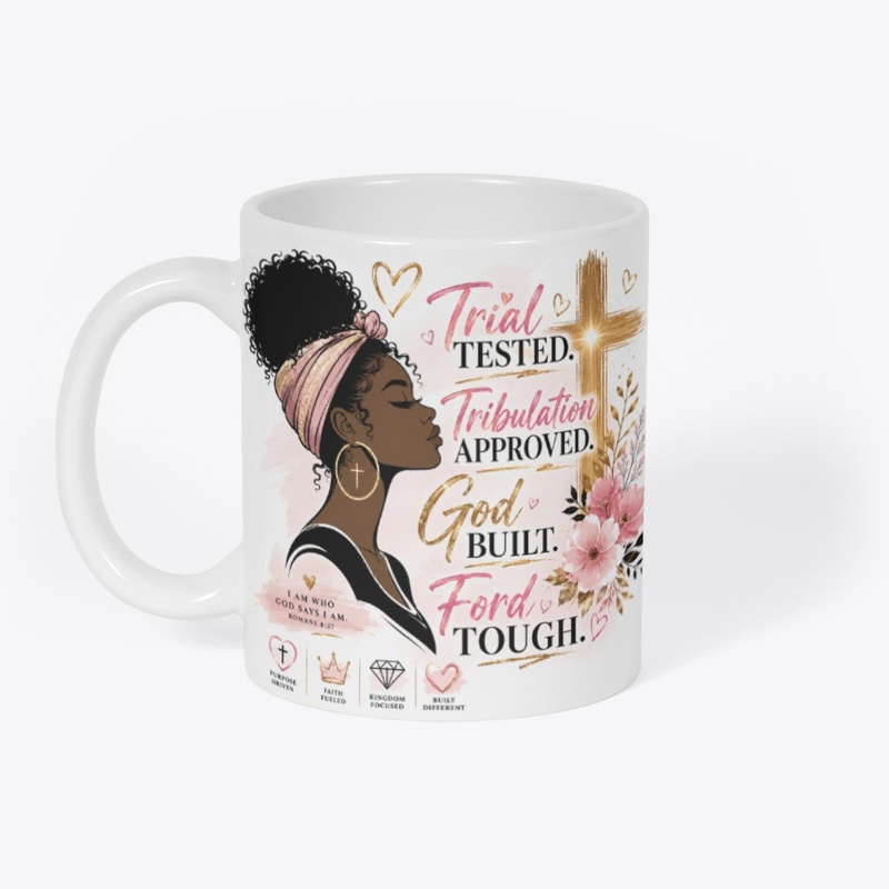 God Built Blk Queen Cross Coffee Mug