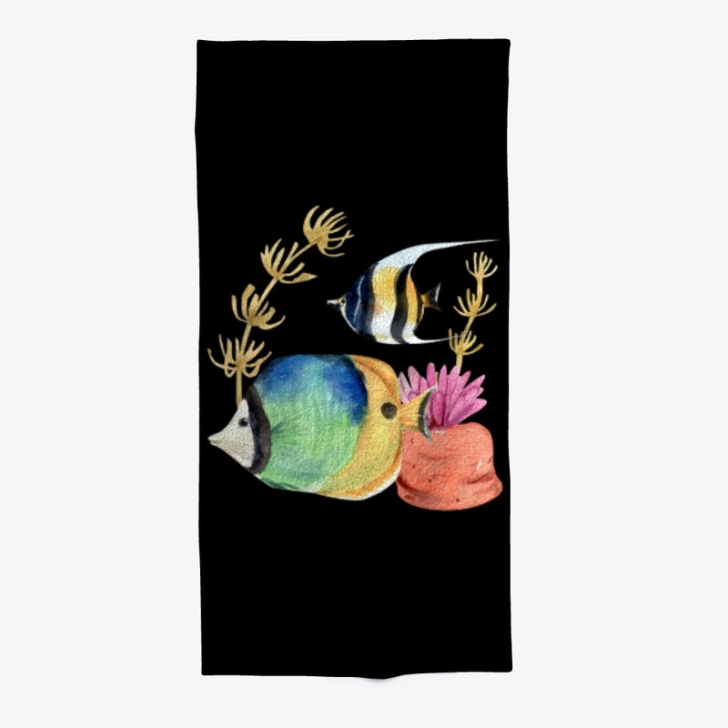 Watercolor reef fishes