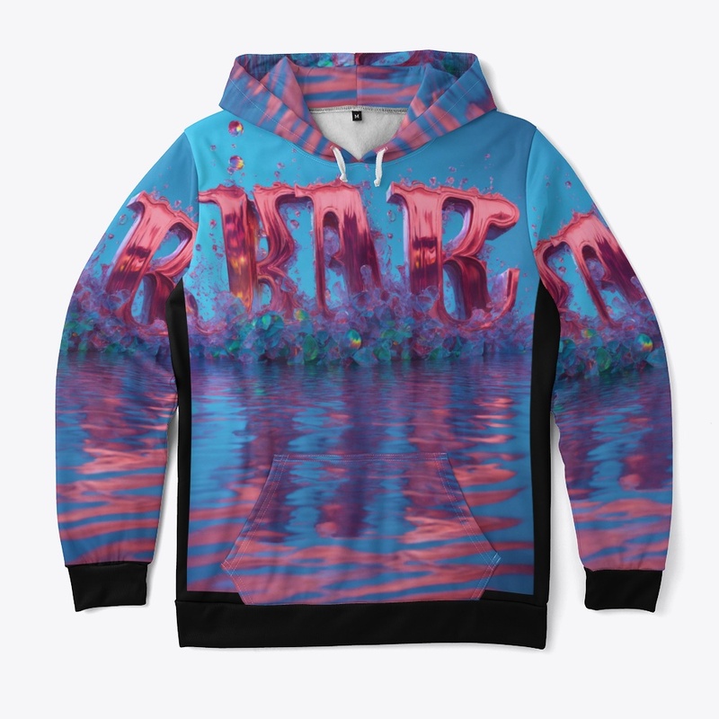"Pink colour Hoodie with  Poster Print"