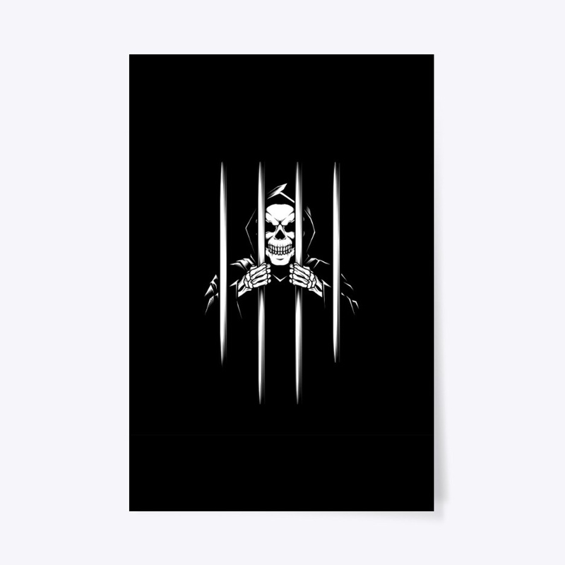 The grim skull in prison