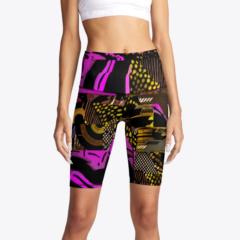 Pink Gold Glitched Pattern 