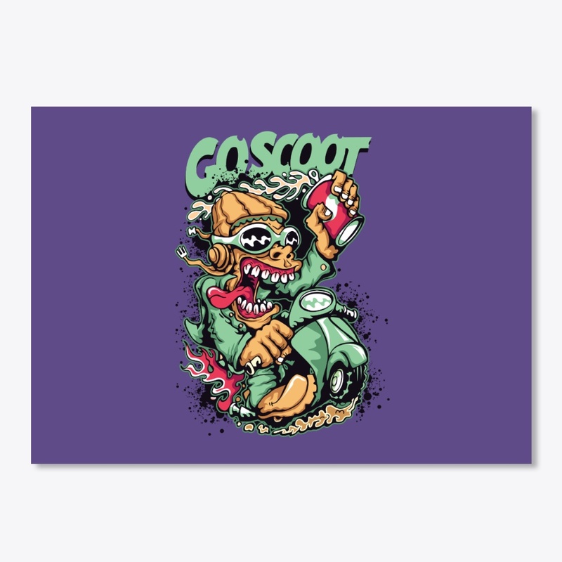 COSCOOT FUNNY MASCOT ON SCOOTER