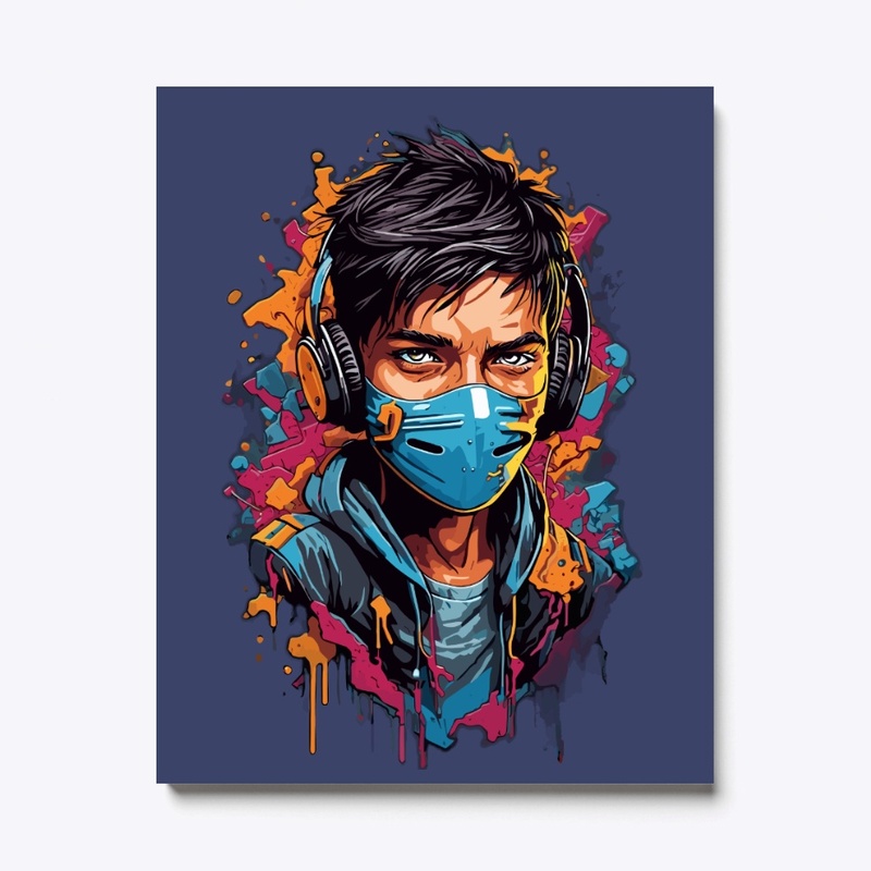 boy wearing a mask Design