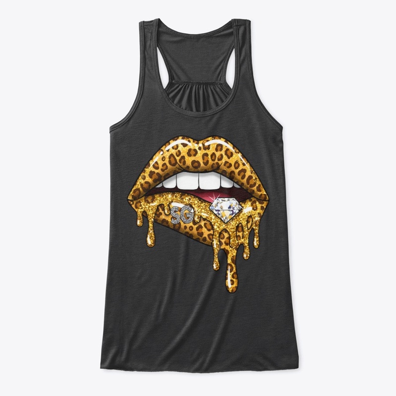 Leopard Lips Diamond Gold Drip