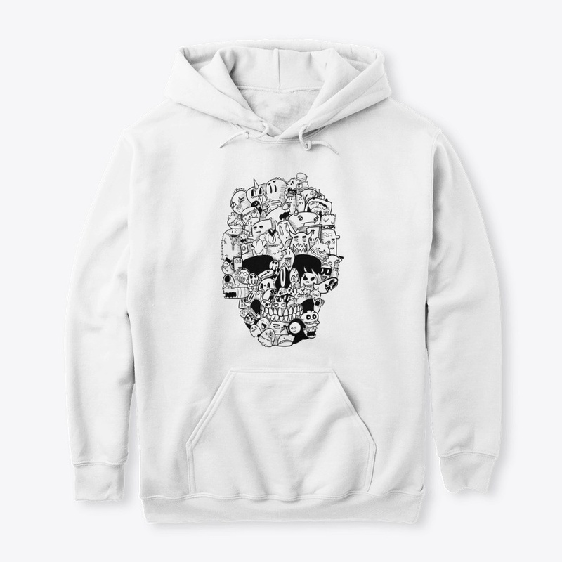 Skull doodle White Shirt/Hoodie