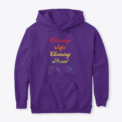 Cleaning Safe Cleaning Proud Gifts Purple T-Shirt Front