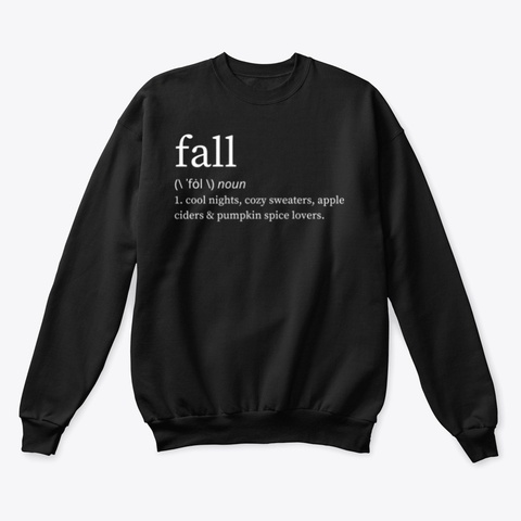 Fall Definition Pumpkin Spice Lovers Black T-Shirt Front