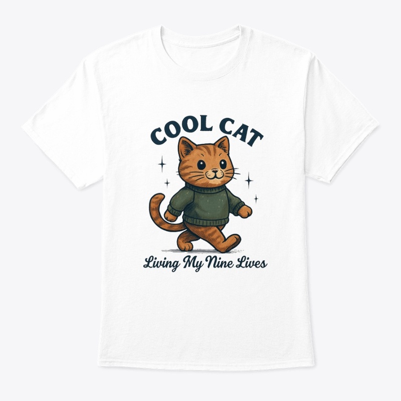 Cool Cat –Living My Nine Lives Retro Tee
