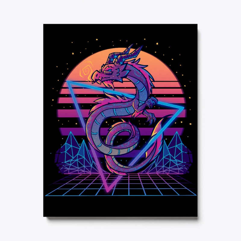 RetroWave Dragon Aesthetic