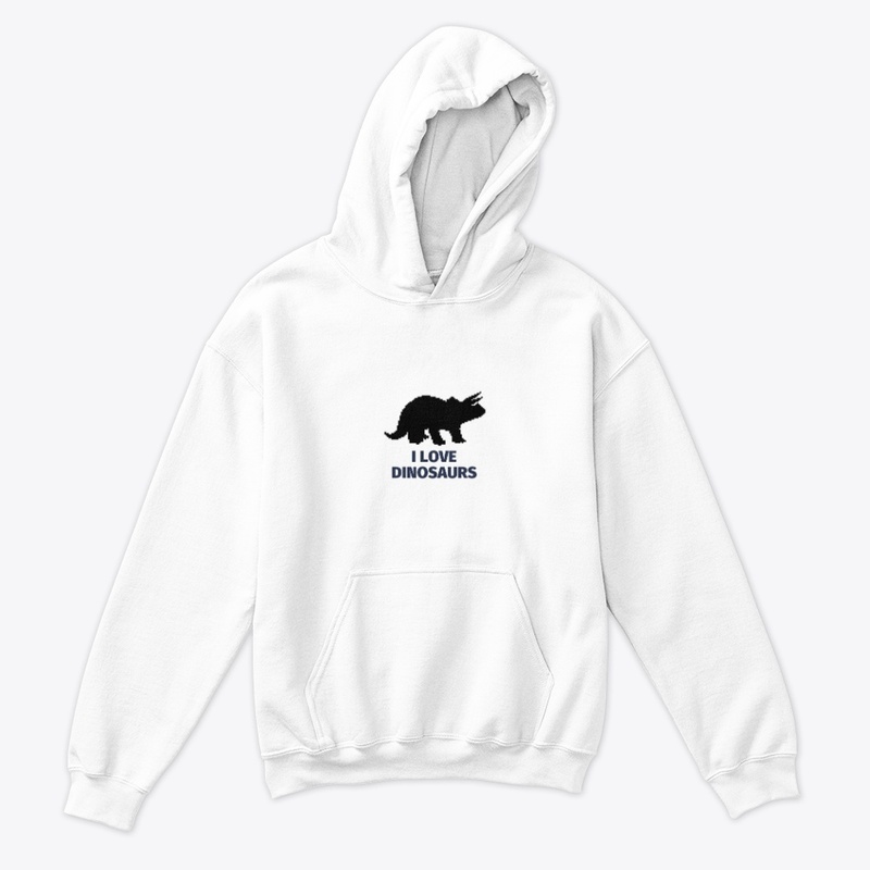 Pixel Art Dinosaur 14 White
