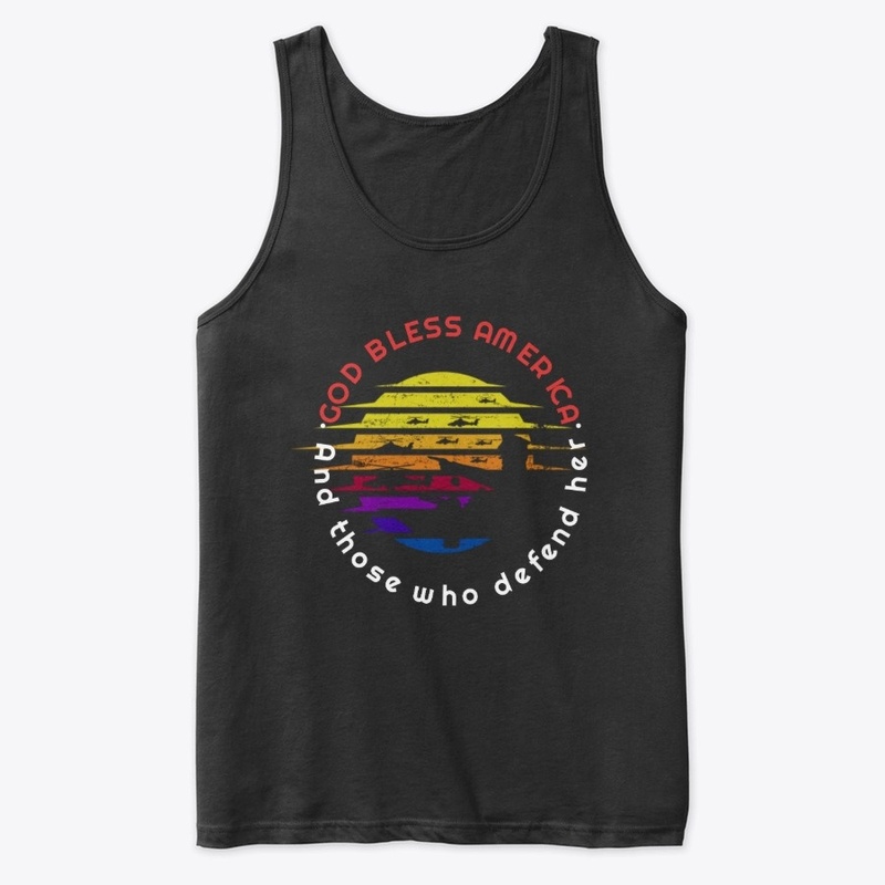  Retro, GOD Bless America, Vintage, Army
