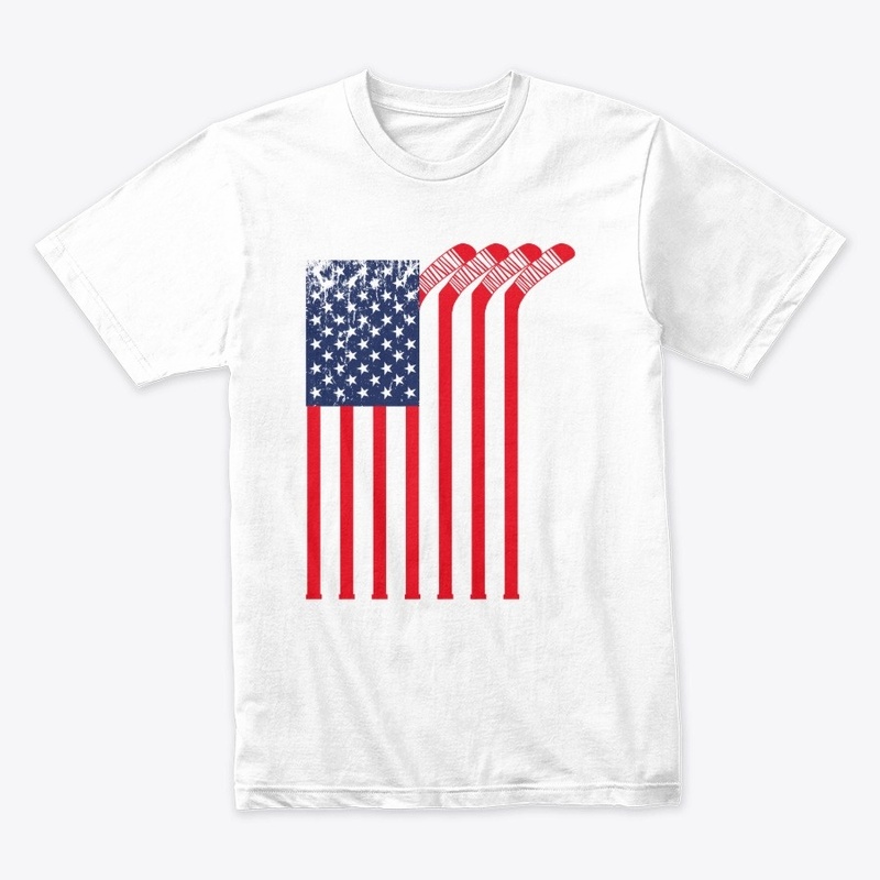 Hockey Stick American Flag USA Gifts