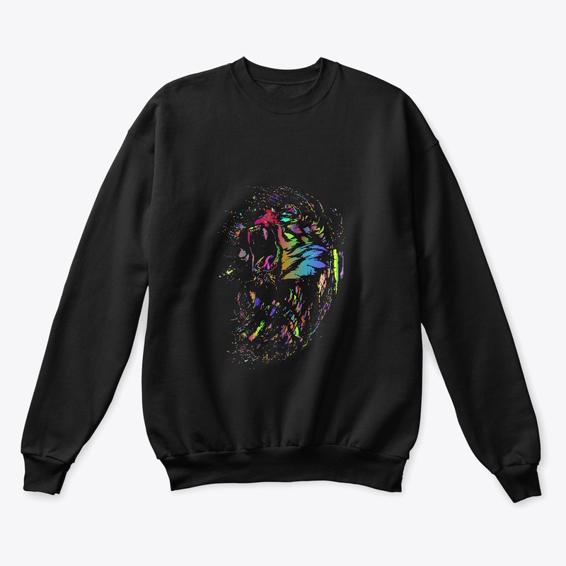 Wolf Leaping Splash of Color Neat Design