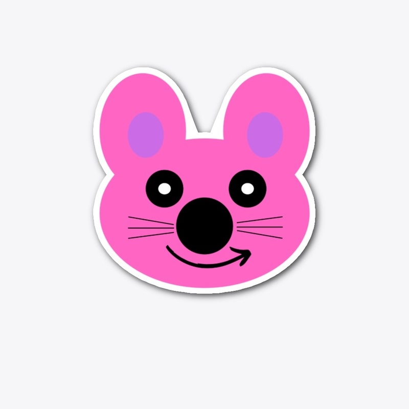 Cute Happy Pink Mouse Cartoon