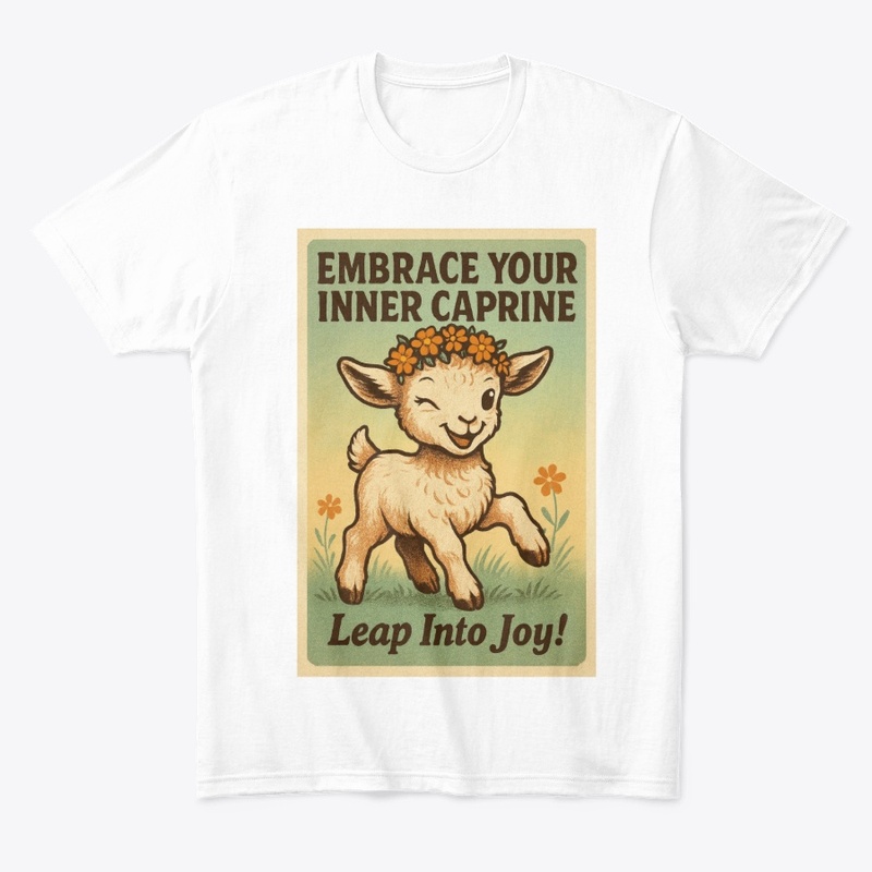 Joyful Caprine Wreath Poster