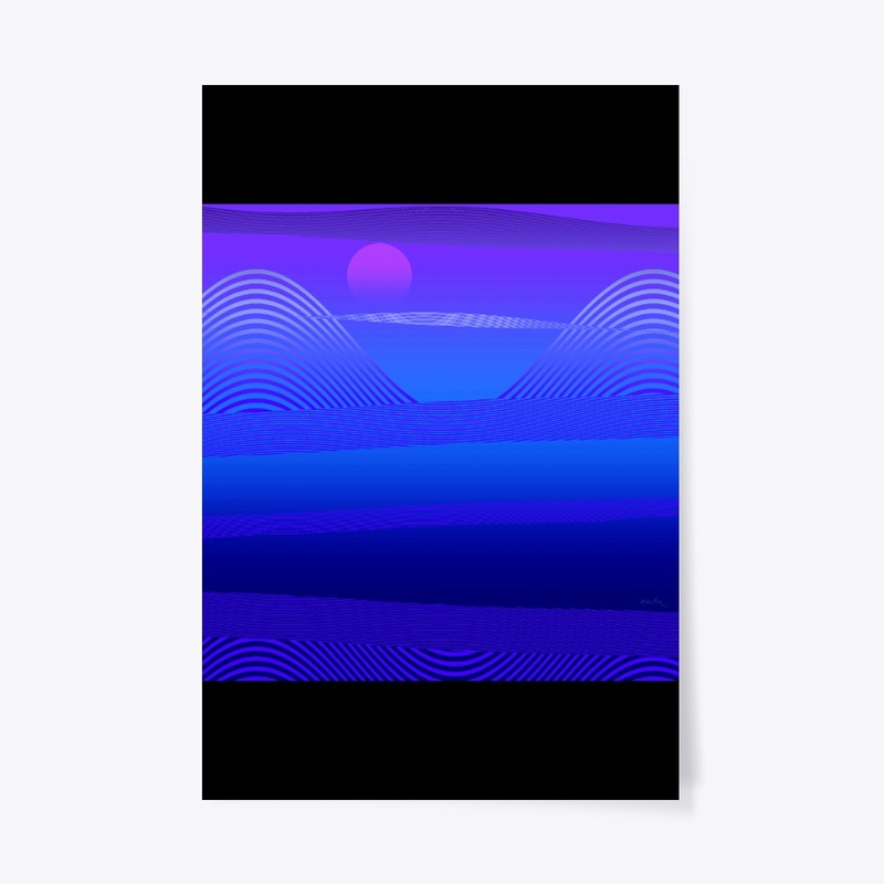 Mountain Vista in Blues and Violets