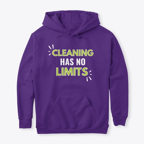 Cleaning Has No Limits Housekeeping Purple T-Shirt Front
