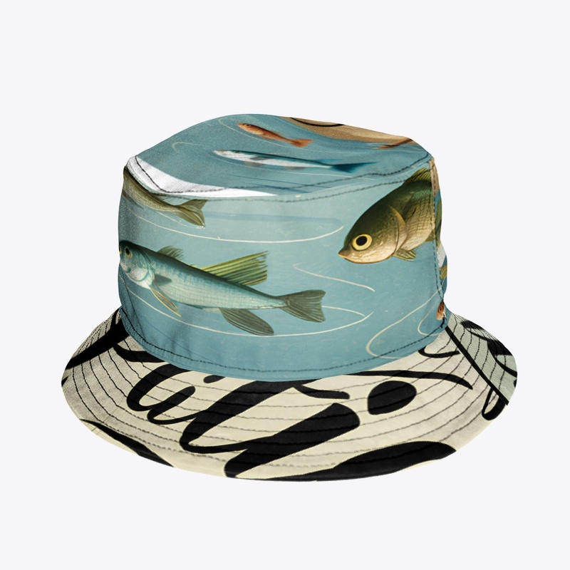Illustration Fishing text design.