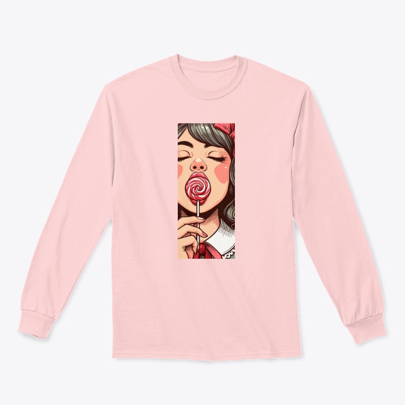 Girl with lollipop art retro pop