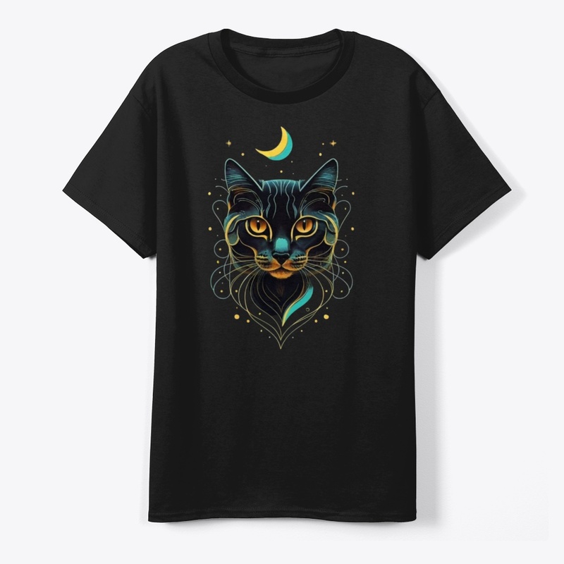 Cat Face with  moonlight lighting
