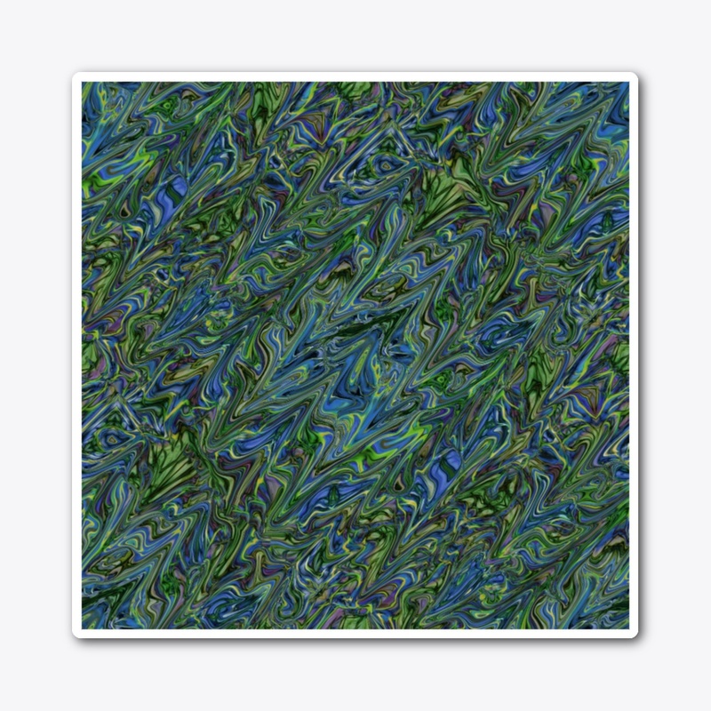 Blue Green Liquid Marbling