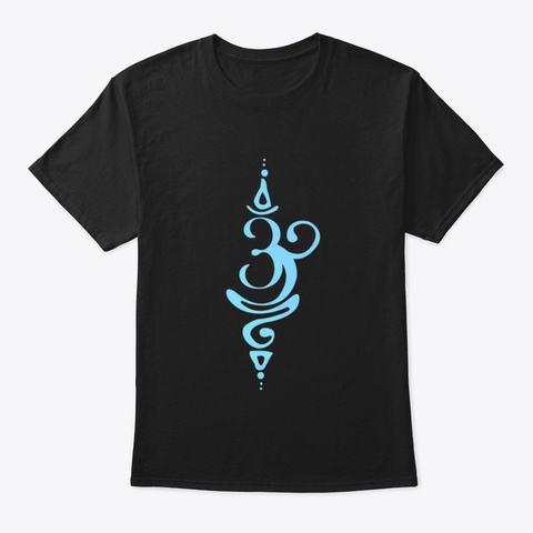Lotus Energy Symbol Yoga Meditation Yoga Black T-Shirt Front