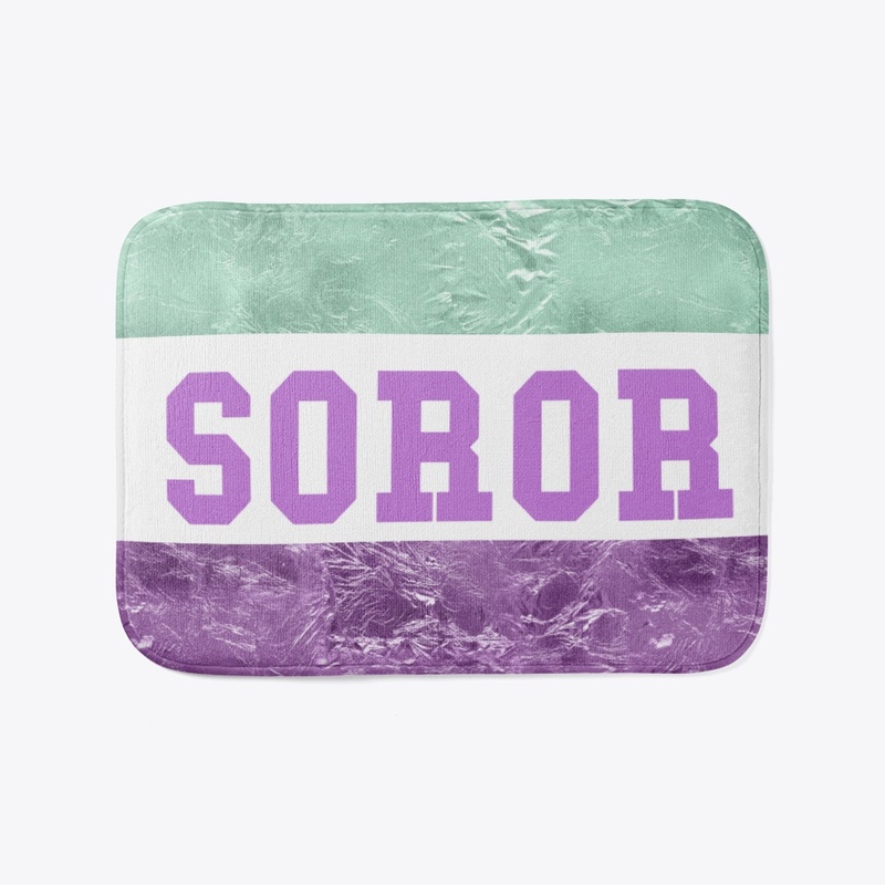 Mint Green and Lavendar Bath Mat 