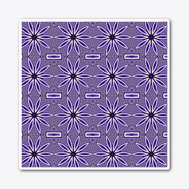 Blue Fractal Flower Pattern