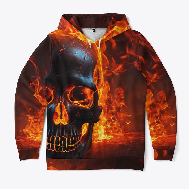 flaming skull artwork