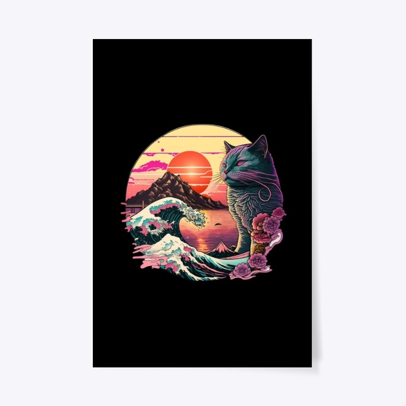 The Great Wave with Cat 