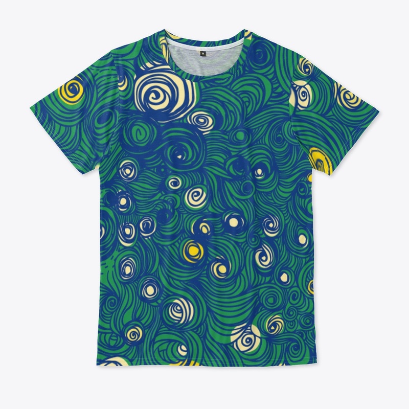 Green Color With Curved Line