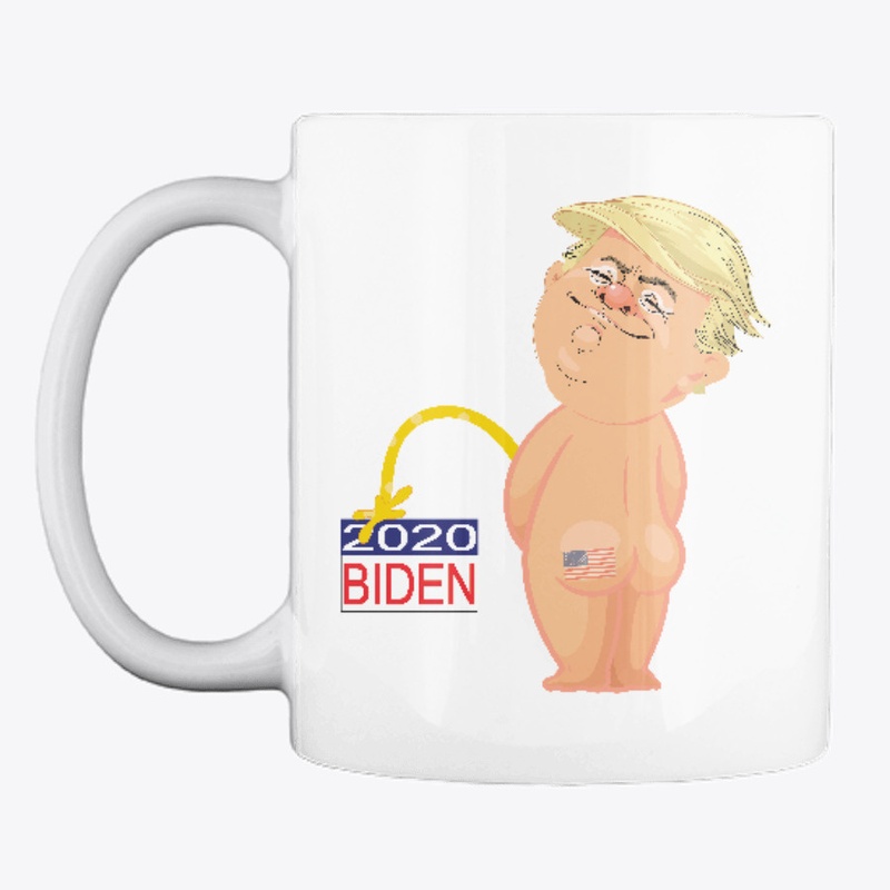 Trump Pissing On Biden Sticker / Mug
