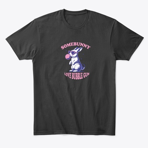 Vintage Bunny & Retro Easter Shirts  Black T-Shirt Front